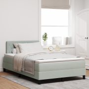 vidaXL Boxspring Säng med Madrass Ljusgrå 120x200 cm Sammet