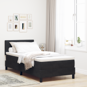 vidaXL Sängbotten med madrass Svart 100x200 cm Sammet