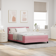 vidaXL Rosa Box Spring Säng med Madrass 140x190 cm Sammet