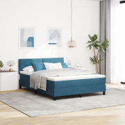 vidaXL Sängbotten med madrass Mörkblå 140x200 cm Sammet