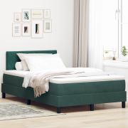 vidaXL Sängbotten med madrass Mörkgrön 120x200 cm Sammet