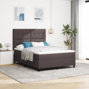 vidaXL Boxfjäder säng med madrass Mörkgrå 140x200 cm Tyg
