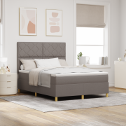 vidaXL Box Spring Bed med Madrass Taupe 140x190 cm Tyg