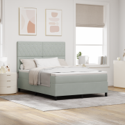 vidaXL Box Spring Säng med Madrass Ljusgrå 140x190 cm Sammet