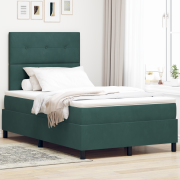 vidaXL Resårsäng med madrass 120x190 cm mörkgrön sammet