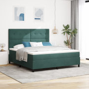 vidaXL Resårsäng med madrass 180x200 cm mörkgrön sammet