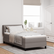 vidaXL Sängbotten med Madrass Taupe 90x200 cm Tyg