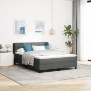vidaXL Resårsäng med madrass 140x200 cm mörkgrå tyg