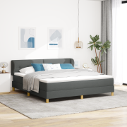 vidaXL Sängbotten med madrass mörkgrå 180x200 cm tyg