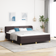 vidaXL Resårsäng med madrass 180x200 cm mörkbrun tyg