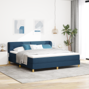 vidaXL Resårsäng med madrass 180x200 cm blå tyg