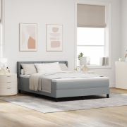 vidaXL Box Spring Bed med madrass Ljusgrå 140x190 cm Tyg