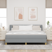 vidaXL Box Spring Säng med Madrass Ljusgrå 180x200 cm Tyg