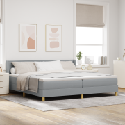 vidaXL Säng med Låda med Madrass Ljusgrå 200x200 cm Tyg