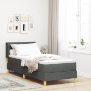 vidaXL Ramsäng med madrass Mörkgrå 80x200 cm Tyg