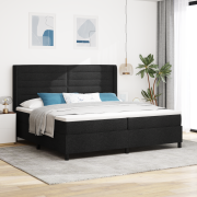vidaXL Box Vårryggsäng med Madrass - Svart, 200x200 cm, Tyg
