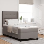 vidaXL Sänglåda med Madrass Taupe 100x200 cm Tyg