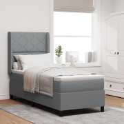 vidaXL Boxspring Säng med Madrass Ljusgrå 90x190 cm Tyg