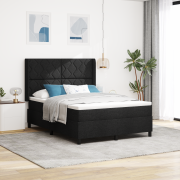 vidaXL Boxspring-säng med madrass svart 140x190 cm tyg
