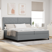 vidaXL Sängbotten med Madrass Ljusgrå 200x200 cm