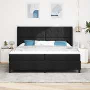vidaXL svart boxsäng med madrass - 200x200 cm tyg