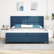 vidaXL Boxfjäder säng med madrass, Blå 200 x 200 cm, tyg