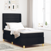 vidaXL Boxfjädersäng med madrass - Svart, 80x200 cm, Tyg