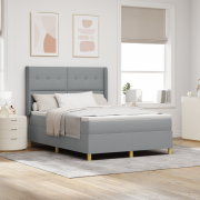 vidaXL Boxspring-säng med madrass Ljusgrå 140x190 cm Tyg