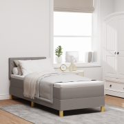 vidaXL Box-spring säng med madrass och LED Taupe 80x200 cm Tyg