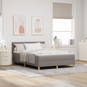 vidaXL Box fjäderbädd med madrass & LED Taupe 160x200 cm tyg