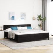 vidaXL Boxspring Säng med Madrass & LED Svart 200x200 cm Sammet