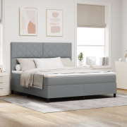 vidaXL Resårsäng med madrass Ljusgrå 180x200 cm Tyg