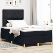 vidaXL Box Våningssäng med madrass & LED svart 120x190 cm tyg