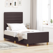 vidaXL Sängram Mörkbrun 90x190 cm Tyg