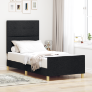 vidaXL Svart Tyg Sängram 90x190 cm