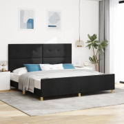 vidaXL Sängram Svart 200x200 cm Tyg