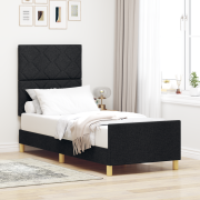 vidaXL Sängram Svart 80x200 cm Tyg