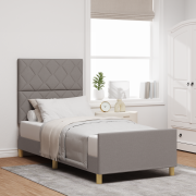 vidaXL Sängram Taupe 90x190 cm Tyg