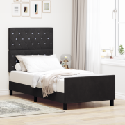 vidaXL Sängram Svart 90x190 cm Sammet