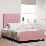 vidaXL Sängram Rosa 120x200 cm Sammet