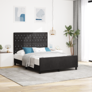 vidaXL Sängram Svart 140x190 cm Sammet