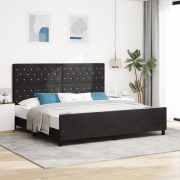 vidaXL Sängram Svart 200x200 cm Sammet