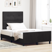vidaXL Svart Sammet Sängram 120x200 cm