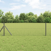 vidaXL Staketstolpar 52 st Grå Ø32 mm 120 cm Galvaniserat Stål