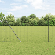vidaXL Staketstolpar med spik 26 st Ø32 mm 170 cm Galvaniserat stål