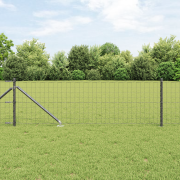 vidaXL Euro Fence med 13 spikpinnar 0.4x25 m Galvaniserat stål Grå