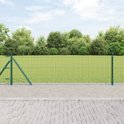 vidaXL Euro Stängsel med 7 Flangerade Stolpar 0.4x10 m Galvaniserat St...