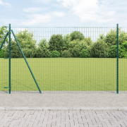 vidaXL Euro Fence med 7 flänsade stolpar 1.6x10 m Galvaniserat stål