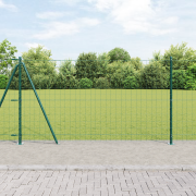 vidaXL Eurostaket med 7 flänsade stolpar 1,2x10 m galvaniserat stål