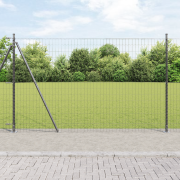 vidaXL Eurostaket med 7 flänsade inlägg 1,5x10 m galvaniserat stål